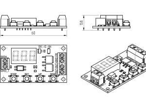 the dkc04 electronic board of the dcc432 delay controller relay 3D Model
