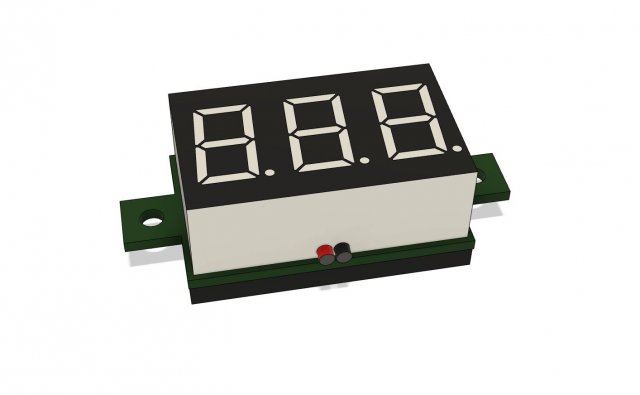 digital led 7-seg mini display indicator on a conditional board Modelo 3D .c4d .max .obj .3ds .fbx .stl .blend 