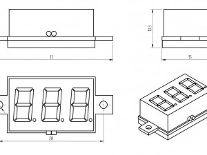 digital led 7-seg mini display indicator on a conditional board 3D Model