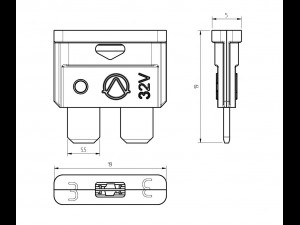 car flag fuse 3a type norma-regular-standart 3D Model