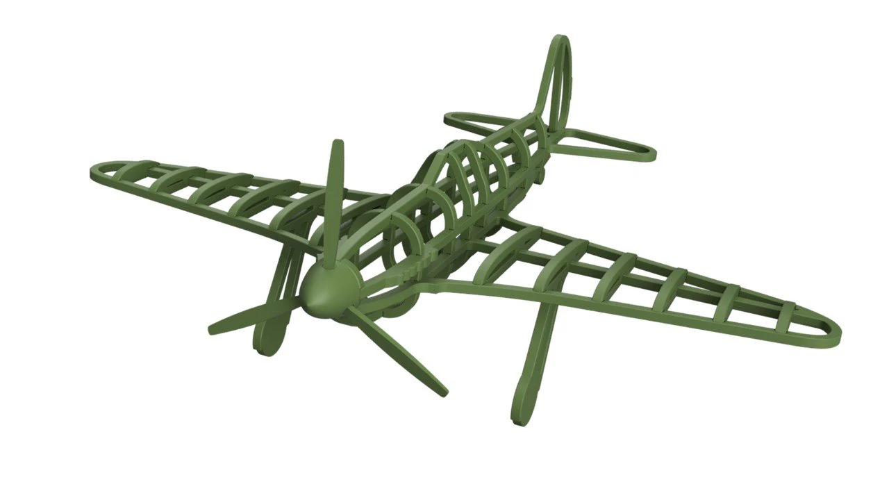 a frame model of the yak-3 aircraft of the second world war 3D Print Model .c4d .max .obj .3ds .fbx .stl .blend