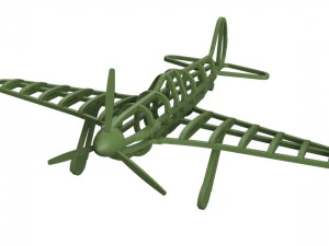 um modelo de estrutura da aeronave Yak-3 da Segunda Guerra Mundial Modelo de Impressão 3D