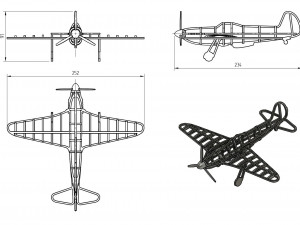 a frame model of the yak-3 aircraft of the second world war 3D 프린트 모델