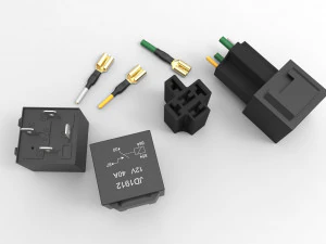 relay jd1912 12v 40a with connector 3D Model
