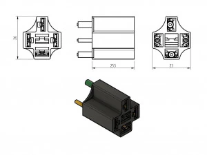 relay jd1912 12v 40a with connector 3D Model