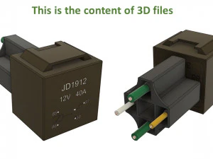 relay jd1912 12v 40a with connector 3D Model