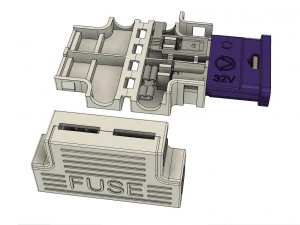 universal car flag fuse holder 3D Model