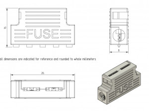 universal car flag fuse holder 3D-Modell