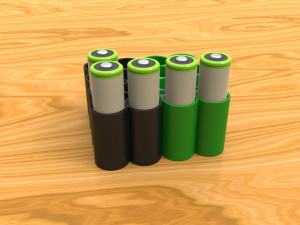 container for rechargeable aa batteries 3D Baskı Modeli