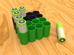 container for rechargeable aa batteries 3D Baskı Modeli
