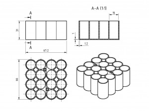 container for rechargeable aa batteries 3D Baskı Modeli