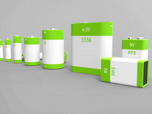 a set of standard batteries 3Dモデル