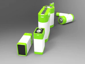 a set of standard batteries 3D Model