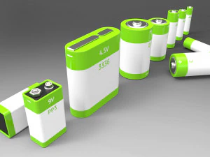 a set of standard batteries 3D Model