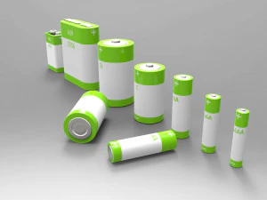 a set of standard batteries 3D Model