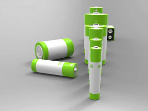 a set of standard batteries 3D Model