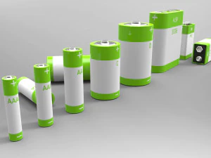 a set of standard batteries 3D Model