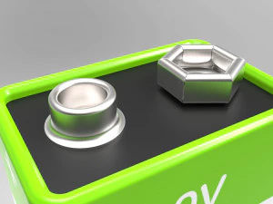 a set of standard batteries 3D Model