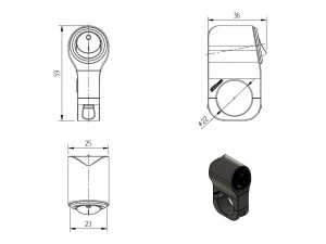 single key switch for motorcycle handlebar 22 mm 3D Model