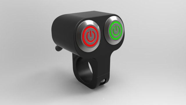 double button led switch for a motorcycle handlebar 22 mm Modèle 3D .c4d .max .obj .3ds .fbx .stl .blend 