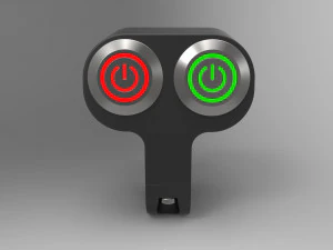 interruptor led de bot&atilde;o duplo para guid&atilde;o de motocicleta 22 mm Modelo 3D