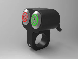 interruptor led de bot&atilde;o duplo para guid&atilde;o de motocicleta 22 mm Modelo 3D
