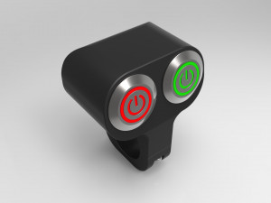 double button led switch for a motorcycle handlebar 22 mm Modèle 3D
