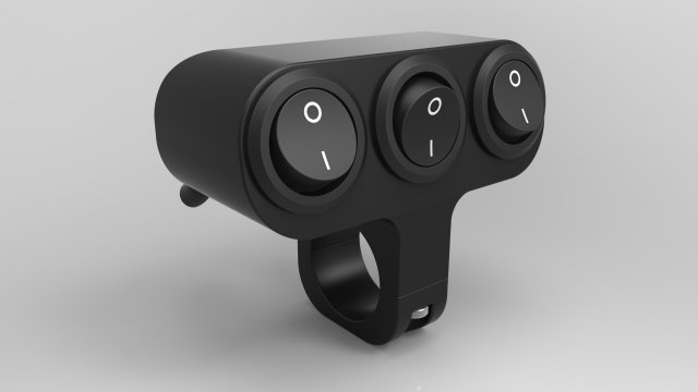 triple key switch for a motorcycle handlebar 22 mm 3D Model .c4d .max .obj .3ds .fbx .stl .blend 