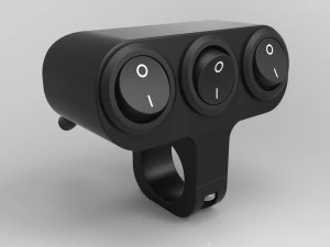 Przełącznik potrójny kluczykowy do kierownicy motocykla 22 mm Model 3D