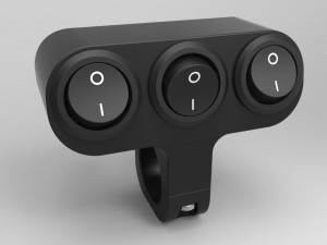triple key switch for a motorcycle handlebar 22 mm 3D Model