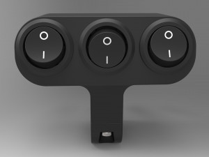 triple key switch for a motorcycle handlebar 22 mm 3D Model