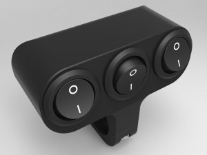 triple key switch for a motorcycle handlebar 22 mm 3D Model