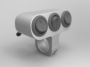 triple key switch for a motorcycle handlebar 22 mm 3D Model