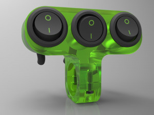 triple key switch for a motorcycle handlebar 22 mm 3D Model