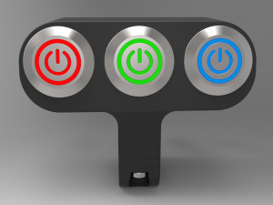 triple button led switch for a motorcycle handlebar 22 mm 3D Model