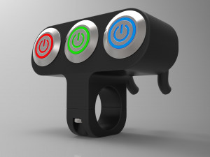triple button led switch for a motorcycle handlebar 22 mm 3D Model