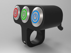 triple button led switch for a motorcycle handlebar 22 mm 3D Model