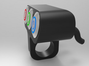 triple button led switch for a motorcycle handlebar 22 mm 3D Model