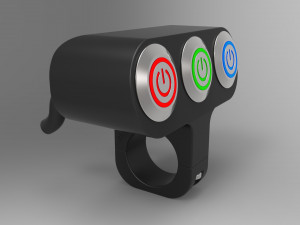 triple button led switch for a motorcycle handlebar 22 mm 3D Model