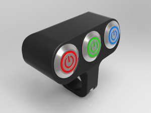 triple button led switch for a motorcycle handlebar 22 mm 3D Model