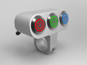 triple button led switch for a motorcycle handlebar 22 mm 3D Model