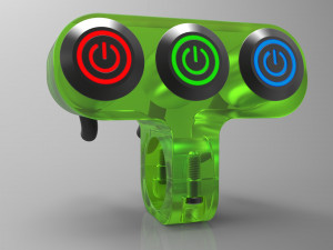 triple button led switch for a motorcycle handlebar 22 mm 3D Model