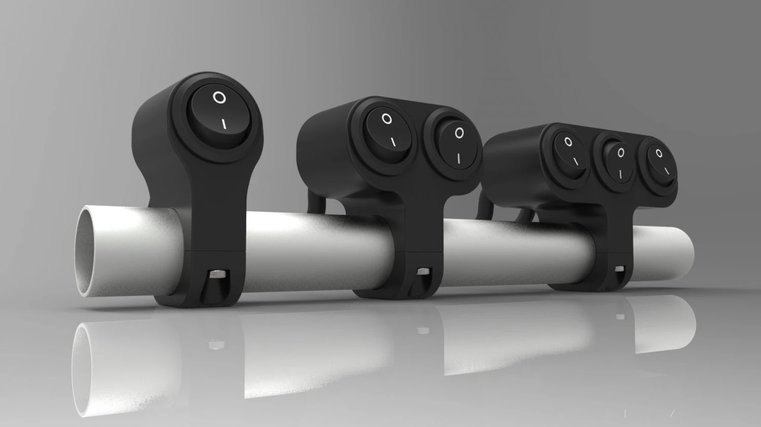 set of three key switches for a motorcycle handlebar 22 mm 3D Model .c4d .max .obj .3ds .fbx .stl .blend 