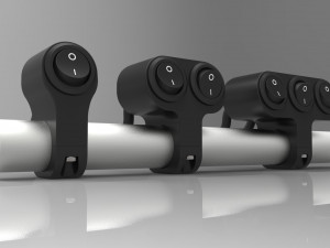 set of three key switches for a motorcycle handlebar 22 mm 3D 模型