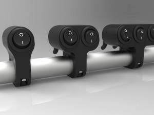 set of three key switches for a motorcycle handlebar 22 mm Model 3D
