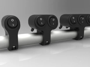 set of three key switches for a motorcycle handlebar 22 mm 3D Model