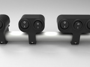 set of three key switches for a motorcycle handlebar 22 mm Model 3D