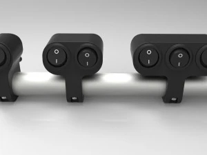 set of three key switches for a motorcycle handlebar 22 mm 3D Model