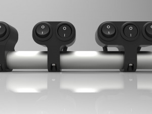 set of three key switches for a motorcycle handlebar 22 mm Model 3D