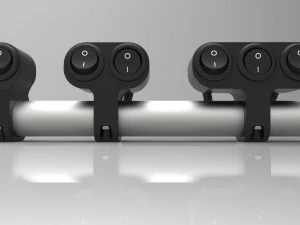 set of three key switches for a motorcycle handlebar 22 mm 3D Model